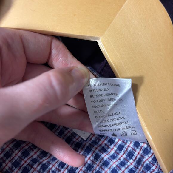 Vtg Red Blue Check Button Blouse Collared Short Sleeve Top L | True Summer - Picture 5 of 7